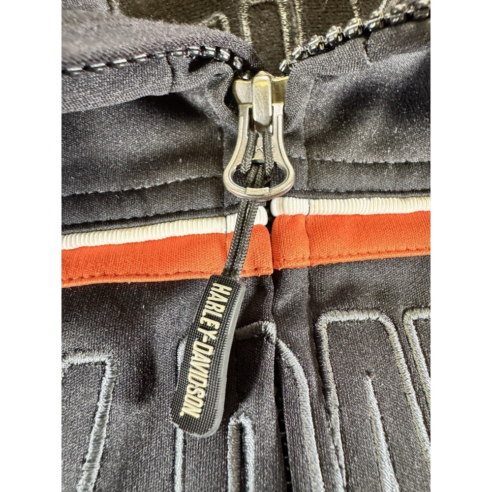 Harley-Davidson Zip Up Track Jacket Mens Large Black Orange Embroidered Logo - Picture 5 of 9